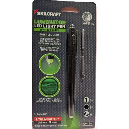LUMINATOR PEN GREEN LED MED 1 MM BLACK INK & BARREL